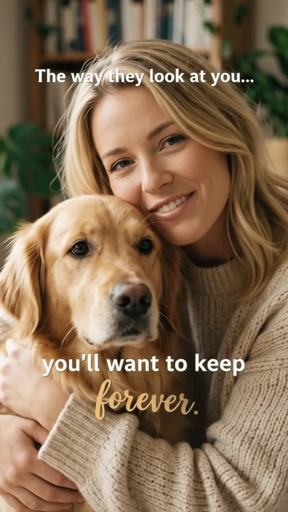 A woman and her golden retriever, from the VUNAVO brand film